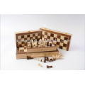Wooden Chess Set with Folded Chessboard Game